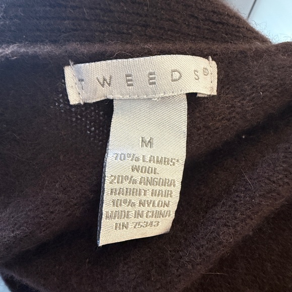Unique Wool-Angora-Nylon Blend Single-Button Cardigan, Brown, Women’s M. Tweeds - Picture 2 of 9
